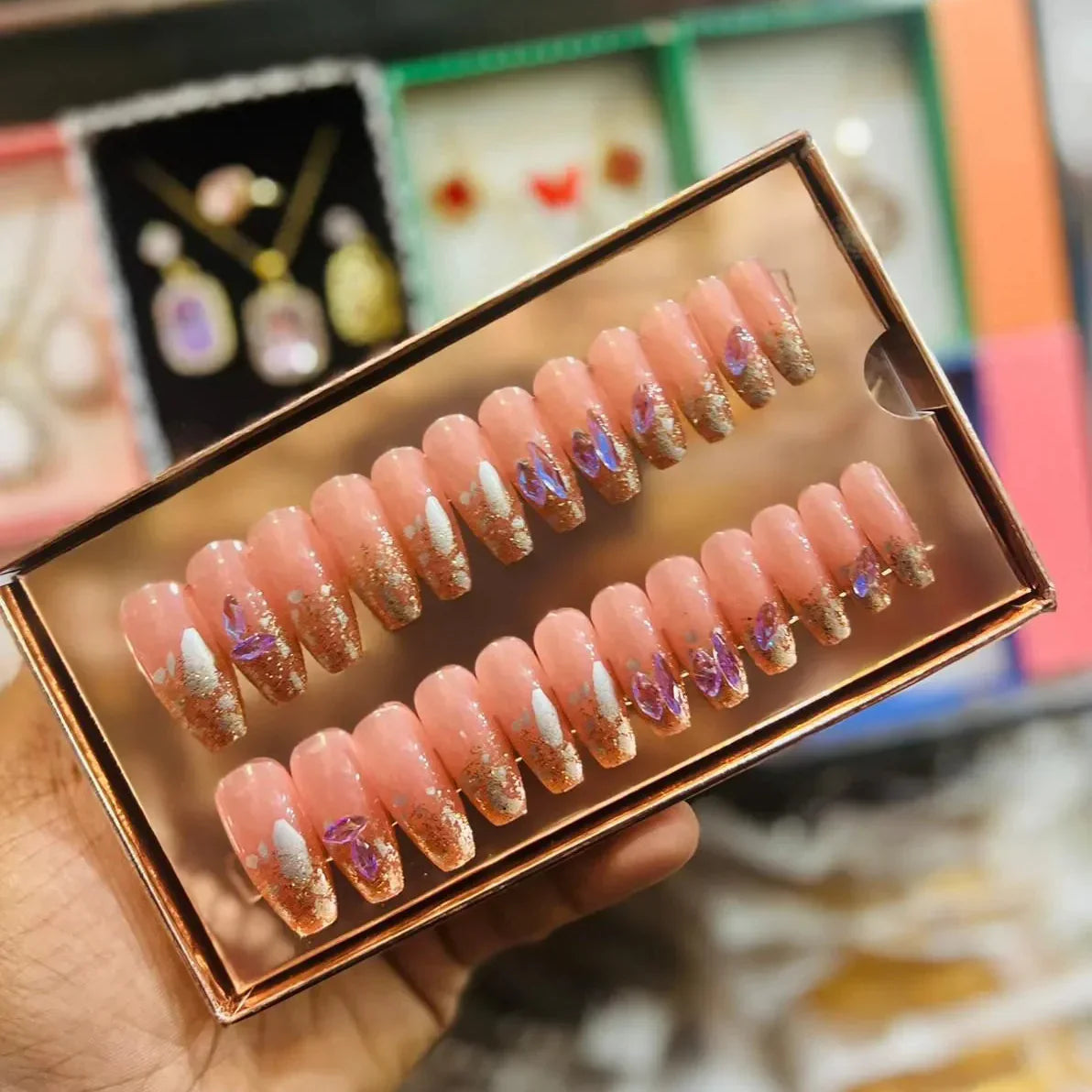 O.TWO.O Cosmetics – Glitter Press-On Nails Set